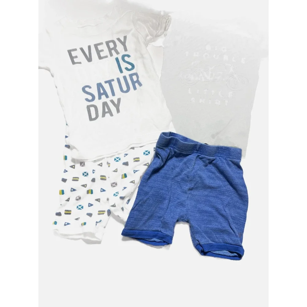 Old Navy Pajama Set Toddler Boys 4T Multicolor Graphic Short Sleeve Sleepwear Lo
